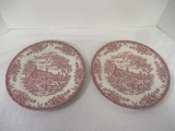 2 Churchill Pink Willow Plates