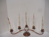 Vintage Copper Candelabra with Copper-Flecked Candles