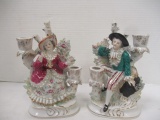 Pair of Vintage Meissen Porcelain Candle Holders
