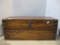 Hand Crafted Wood Hinged Lid Box with Metal Strap Accents