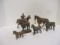 Six Midcentury Bronzed Trophy Horse Figures