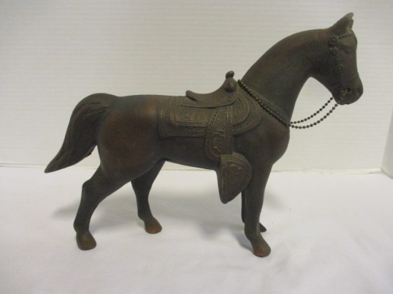 Midcentury Hollow Bronze Trophy Horse Figure