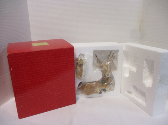 Fitz and Floyd Classics Large Winter Spice Lidded Deer Box in Original Box