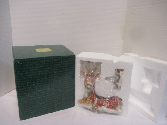 Fitz and Floyd Classics Winter Holiday Santa Lidded Box in Original Box