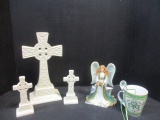 Celtic Design Ceramic Crosses, Mug/Spoon Set and The Hampton Collection