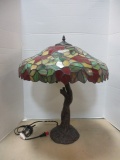 Fall Leaf Stained Glass Style Table Lamp