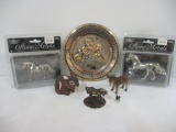 Schylling Stone Metal Horse and Foal in Original Packages, Red Mill Sculpted