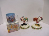 Disney 25th Walt Disney World Mug and Pair of Mickey and Minnie Christmas