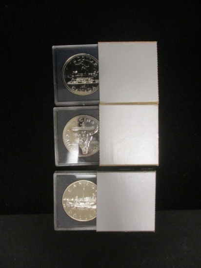 Lot of (3) Canadian Proof Silver Dollars- 1981, 1982, 1984