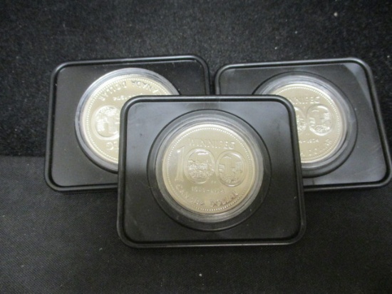 Lot of (3) 1974 Comm. Royal Canadian Mint Silver Dollars
