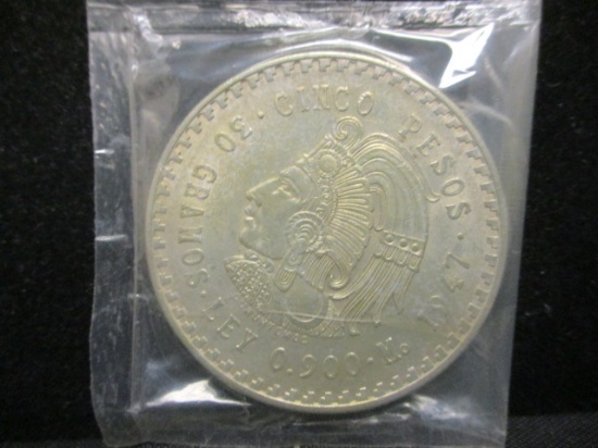 1947 Mexico 5 Pesos Silver UNC. Coin
