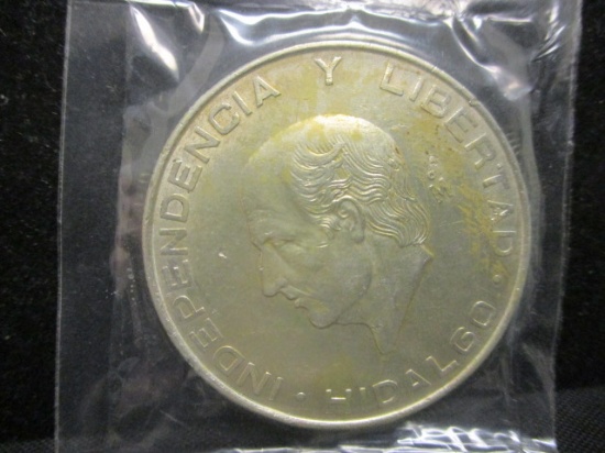 1956 Mexico 5 Pesos Silver UNC. Coin