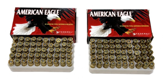 NIB 100rds. of 9mm LUGER 115gr. FMJ Federal American Eagle Ammunition 