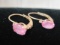 14k Gold Earrings with Pink Stone