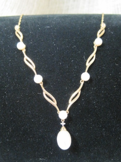 10k Gold 16" Pearl Necklace