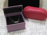 14k Gold Necklace with Pearls and Coach Lip Stick Case