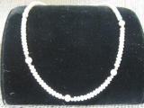 Pearl Necklace with 14k Gold Beads and Clasp