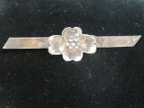 Sterling Silver Handmade Flower Bar Pin