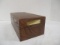 Vintage Oak Card File Box with Brass Plate