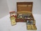 Vintage Cedar Wood Box with Jewelry, Belt Buckles, Pins, etc.