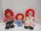 3 Vintage Raggedy Ann and Andy Dolls