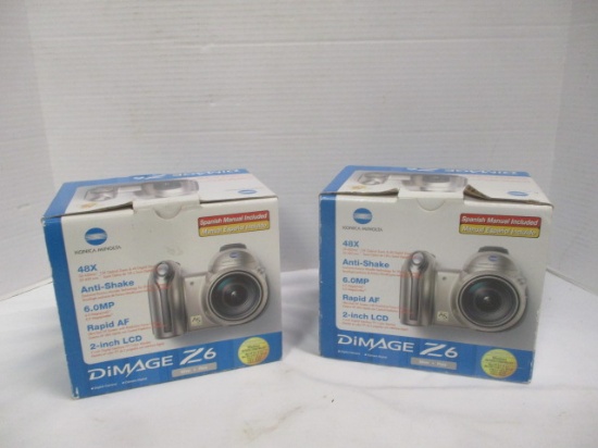 2 Konica Minolta Dimage Z6 Cameras in Original Boxes