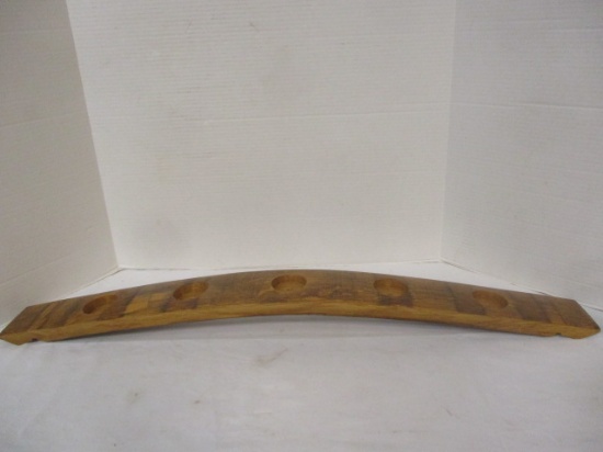 Large Arched Bamboo Wood 5-Votive Stand