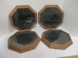 4 Pinecraft Octagon Plate Shadowbox Wood Frames