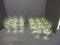 Sasaki Harmony Green Goblets (9) & 11 Wine Stems
