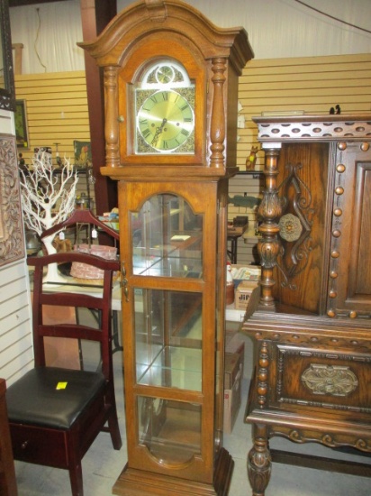 Pulaski Grandmother Clock & Curio Cabinet