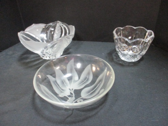 3 Crystal Bowls