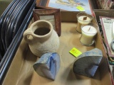 Soy Candles, Bookends, Pottery Jug, etc.