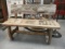 Antique Rustic Wood Plank Bench