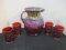 Fenton Ruby Red Iridescent 5 Piece Lemonade/Water Set