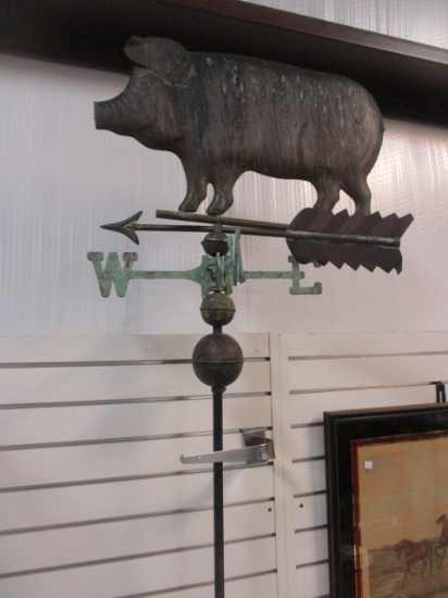 Copper Hog Weather Vane with Mounting Bracket