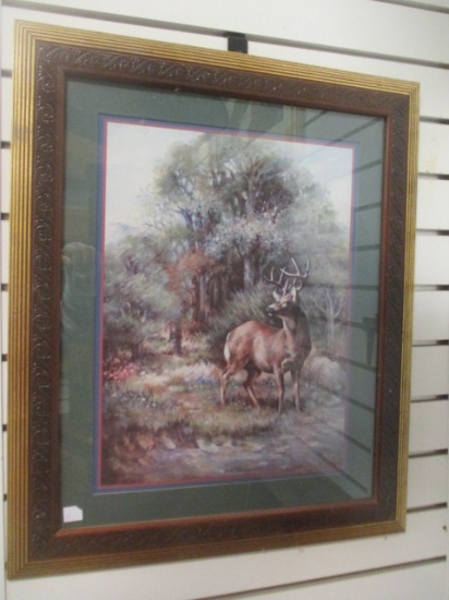 Framed and Matted Julia  Grainer White Tail Deer Print