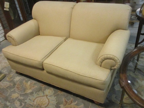 Ethan Allen Rolled Arm Upholstered Love Seat