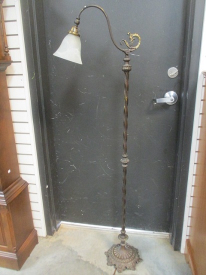 Twisted Post Floor Lamp with Frosted Shade