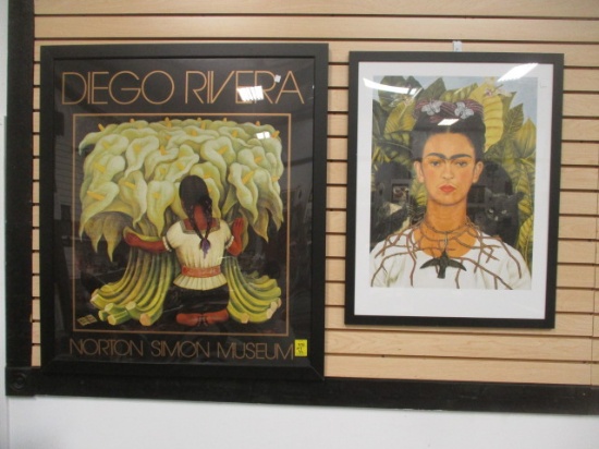 Two Framed Mexican Artist Poster Prints