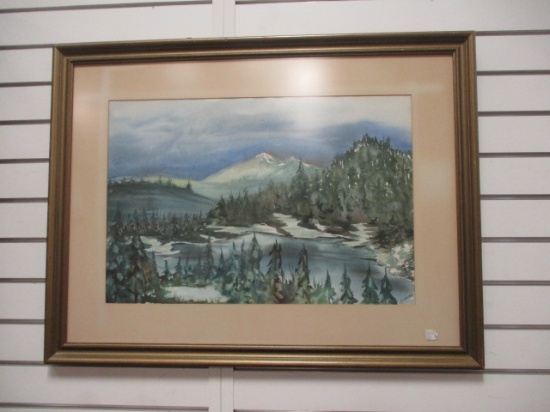 H. Young Signed Original Watercolor Landscape