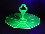 Green Vaseline/Uranium Glass Serving Tray