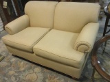 Ethan Allen Rolled Arm Upholstered Love Seat
