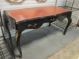 Theodore Alexander French Provincial Black Lacquer Desk
