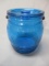Vintage Cobalt Blue Glass Cookie Jar 8 1/2