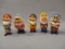 5 Vintage Seven Dwarfs Rubber Toys 5 1/2
