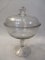 Large Glass Pedestal Compote  w/Lid 11 1/2