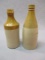 2 Vintage Ceramic Beer Bottles