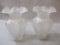 2 Antique Frosted & Etched Glass Lamp Shades w/Ruffled Tops 9