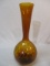 Mid Century Modern Hand Blown Amber Vase 15