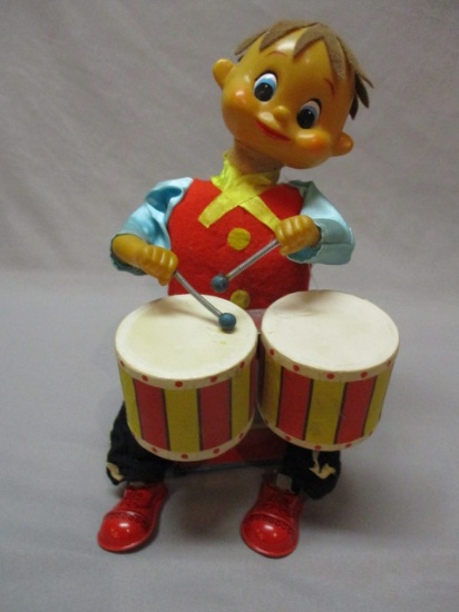 1965 Bongo Player Litho Tin Battery Operated Toy - Made In Japan 10"